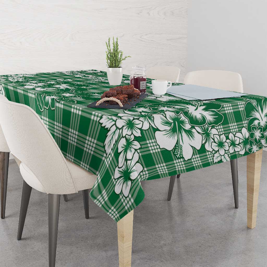 Hibiscus Pakala Emerald Green Tablecloth Tropical Floral Stylized - Polynesian Pride