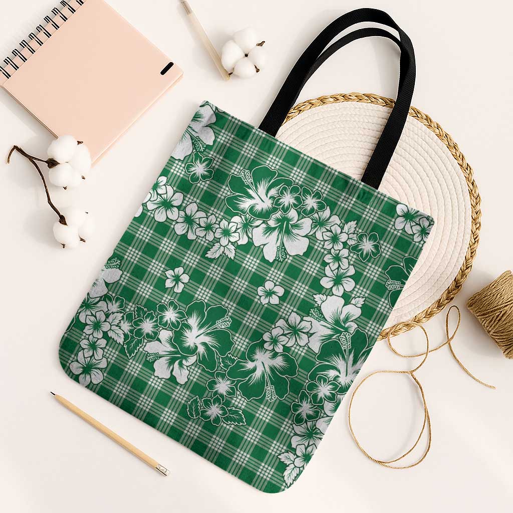 Hibiscus Pakala Emerald Green Tote Bag Tropical Floral Stylized - Polynesian Pride