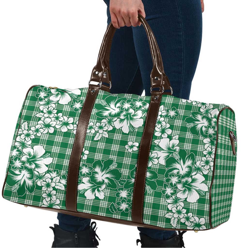 Hibiscus Pakala Emerald Green Travel Bag Tropical Floral Stylized - Polynesian Pride