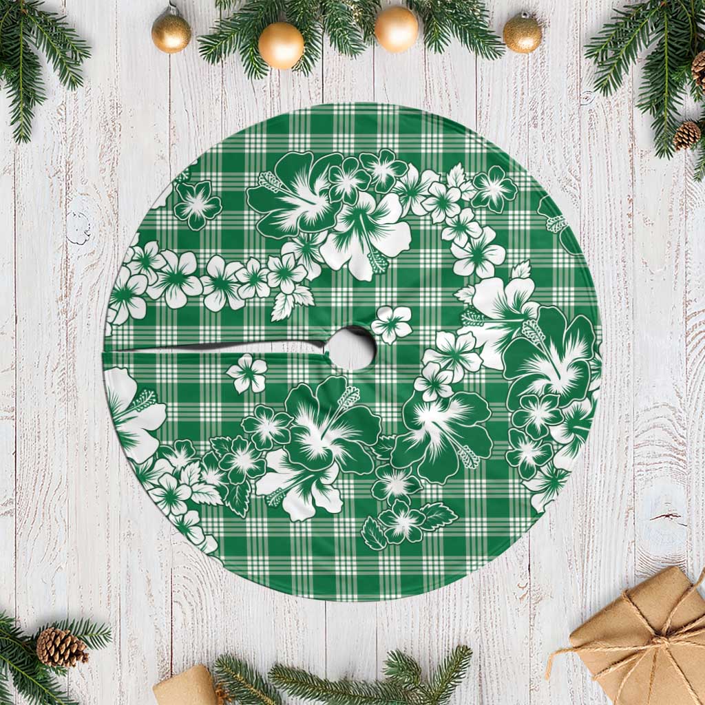 Hibiscus Pakala Emerald Green Tree Skirt Tropical Floral Stylized - Polynesian Pride