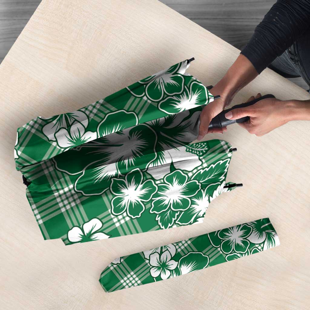 Hibiscus Pakala Emerald Green Umbrella Tropical Floral Stylized - Polynesian Pride