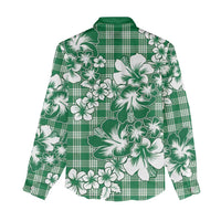 Hibiscus Pakala Emerald Green Women Casual Shirt Tropical Floral Stylized - Polynesian Pride