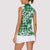 Hibiscus Pakala Emerald Green Women Sleeveless Polo Shirt Tropical Floral Stylized - Polynesian Pride