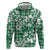Hibiscus Pakala Emerald Green Zip Hoodie Tropical Floral Stylized - Polynesian Pride