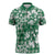 Hibiscus Pakala Emerald Green Zipper Polo Shirt Tropical Floral Stylized - Polynesian Pride