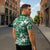 Hibiscus Pakala Emerald Green Zipper Polo Shirt Tropical Floral Stylized - Polynesian Pride
