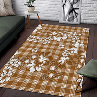 Hibiscus Pakala Bronze Brown Area Rug Tropical Floral Stylized - Polynesian Pride