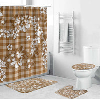 Hibiscus Pakala Bronze Brown Bathroom Set Tropical Floral Stylized - Polynesian Pride