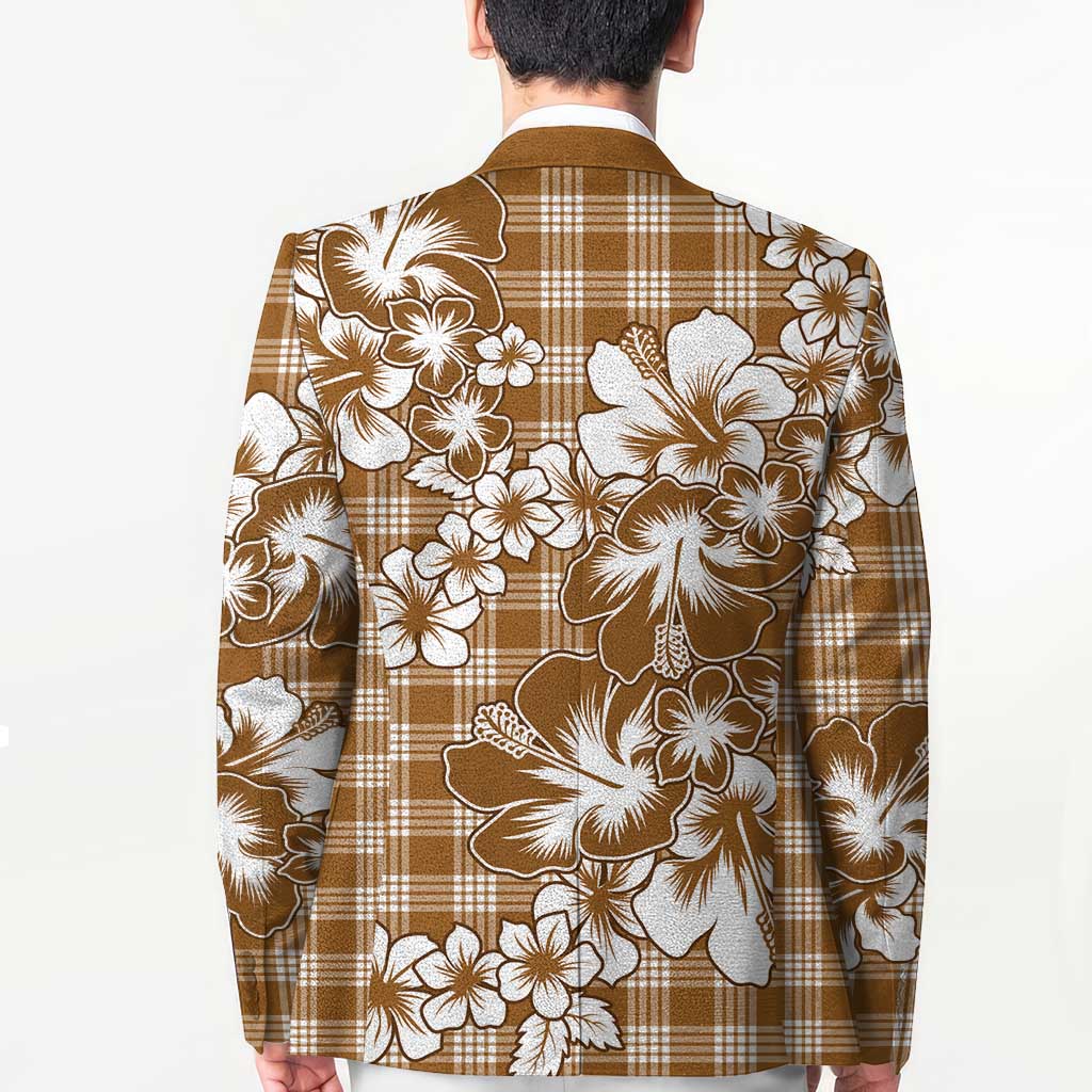 Hibiscus Pakala Bronze Brown Blazer Tropical Floral Stylized - Polynesian Pride