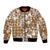 Hibiscus Pakala Bronze Brown Bomber Jacket Tropical Floral Stylized - Polynesian Pride