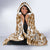 Hibiscus Pakala Bronze Brown Hooded Blanket Tropical Floral Stylized - Polynesian Pride