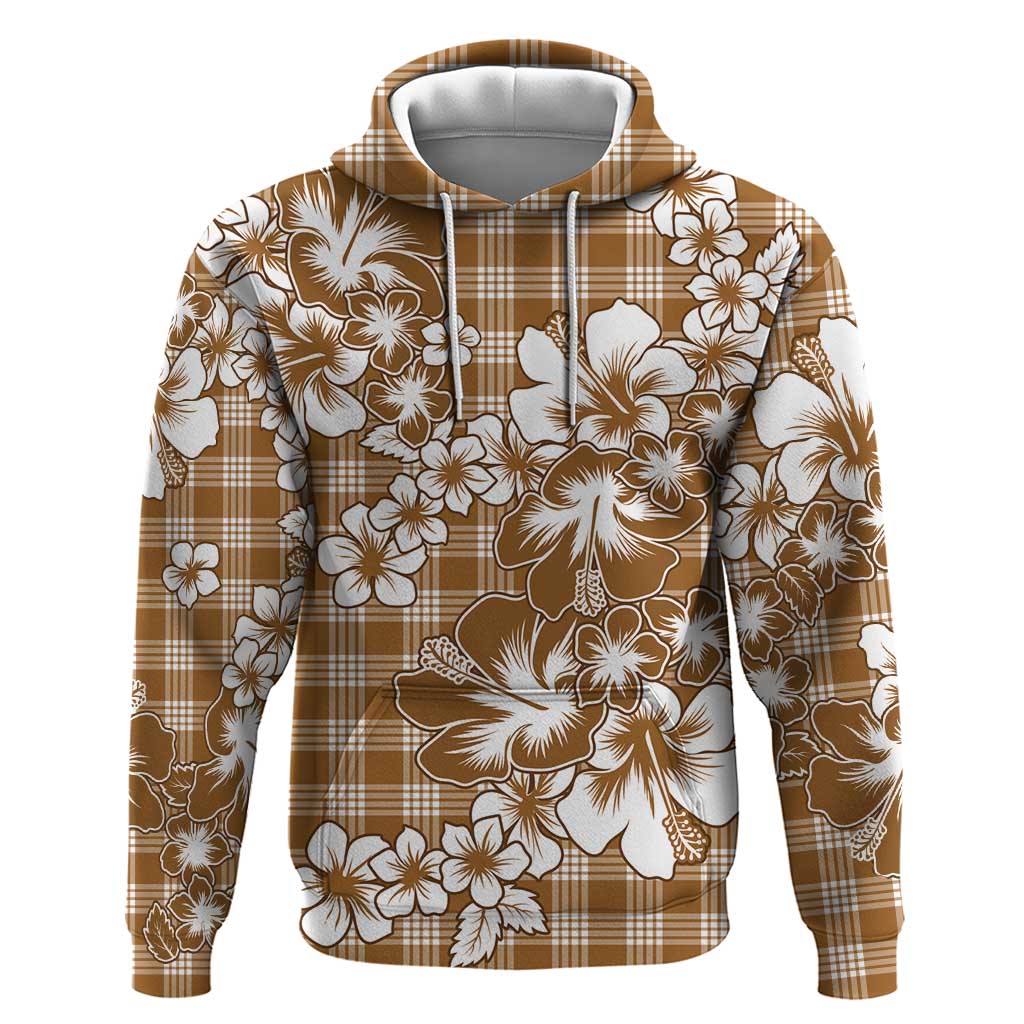 Hibiscus Pakala Bronze Brown Hoodie Tropical Floral Stylized - Polynesian Pride