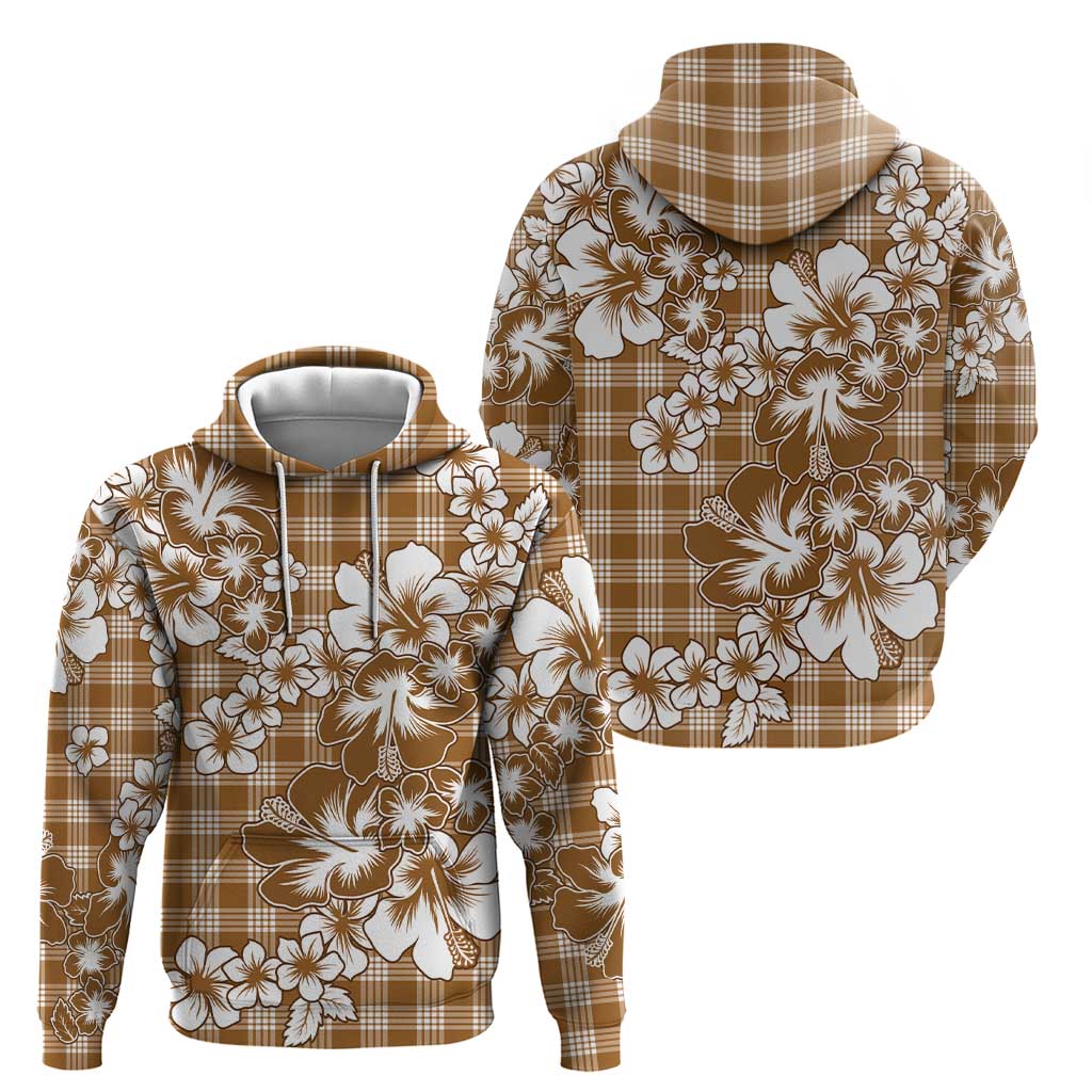 Hibiscus Pakala Bronze Brown Hoodie Tropical Floral Stylized - Polynesian Pride