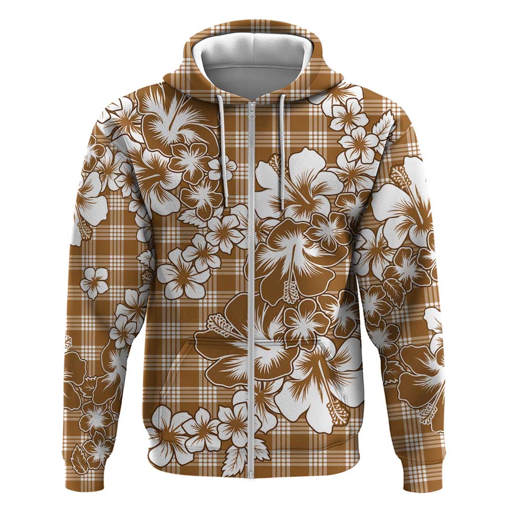 Hibiscus Pakala Bronze Brown Hoodie Tropical Floral Stylized - Polynesian Pride