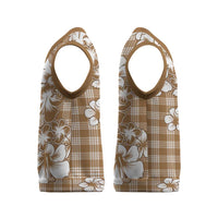 Hibiscus Pakala Bronze Brown Christmas Knitted V-Neck Vest Tropical Floral Stylized - Polynesian Pride