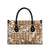 Hibiscus Pakala Bronze Brown Leather Bag Tropical Floral Stylized - Polynesian Pride