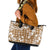Hibiscus Pakala Bronze Brown Leather Tote Bag Tropical Floral Stylized - Polynesian Pride