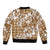 Hibiscus Pakala Bronze Brown Sleeve Zip Bomber Jacket Tropical Floral Stylized - Polynesian Pride