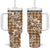 Hibiscus Pakala Bronze Brown Tumbler With Handle Tropical Floral Stylized - Polynesian Pride