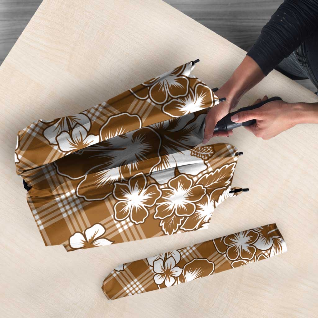 Hibiscus Pakala Bronze Brown Umbrella Tropical Floral Stylized - Polynesian Pride