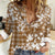 Hibiscus Pakala Bronze Brown Women Casual Shirt Tropical Floral Stylized - Polynesian Pride