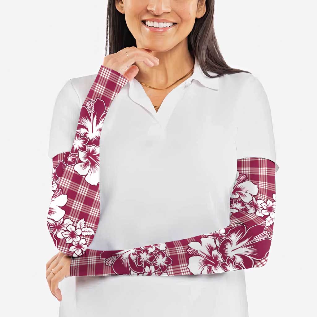 Hibiscus Pakala Royal Magenta Arm Sleeves Tropical Floral Stylized - Polynesian Pride