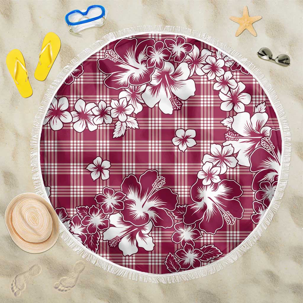 Hibiscus Pakala Royal Magenta Beach Blanket Tropical Floral Stylized - Polynesian Pride