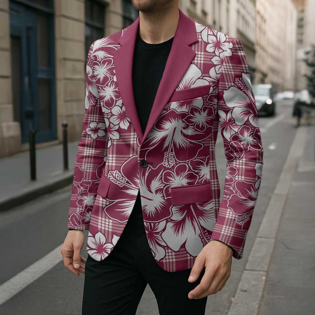 Hibiscus Pakala Royal Magenta Blazer Tropical Floral Stylized - Polynesian Pride
