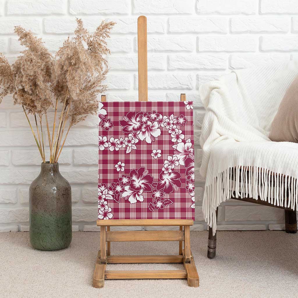 Hibiscus Pakala Royal Magenta Canvas Wall Art Tropical Floral Stylized - Polynesian Pride