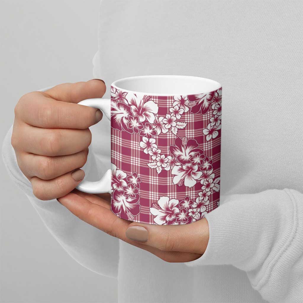 Hibiscus Pakala Royal Magenta Ceramic Mug Tropical Floral Stylized - Polynesian Pride