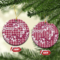 Hibiscus Pakala Royal Magenta Ceramic Ornament Tropical Floral Stylized - Polynesian Pride