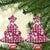 Hibiscus Pakala Royal Magenta Ceramic Ornament Tropical Floral Stylized - Polynesian Pride