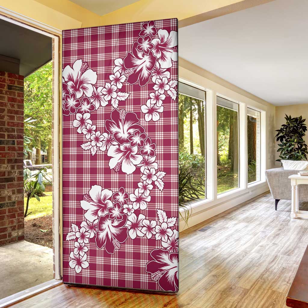 Hibiscus Pakala Royal Magenta Door Cover Tropical Floral Stylized - Polynesian Pride