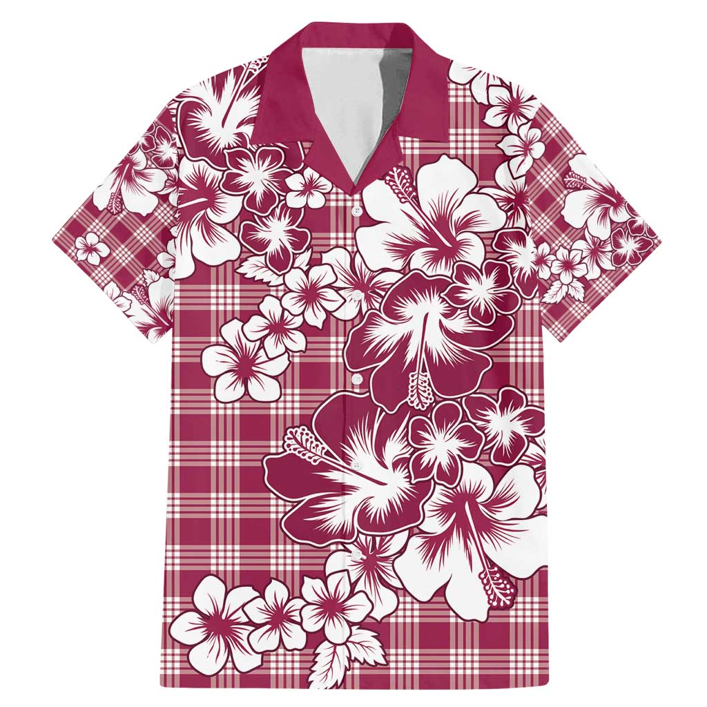 Hibiscus Pakala Royal Magenta Family Matching Mermaid Dress and Hawaiian Shirt Tropical Floral Stylized - Polynesian Pride
