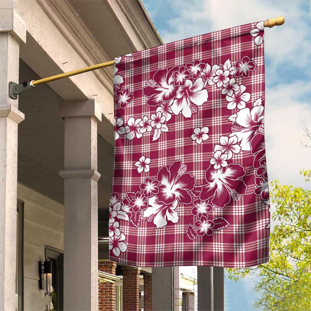 Hibiscus Pakala Royal Magenta Garden Flag Tropical Floral Stylized - Polynesian Pride