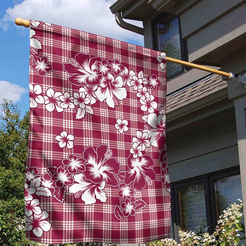 Hibiscus Pakala Royal Magenta Garden Flag Tropical Floral Stylized - Polynesian Pride
