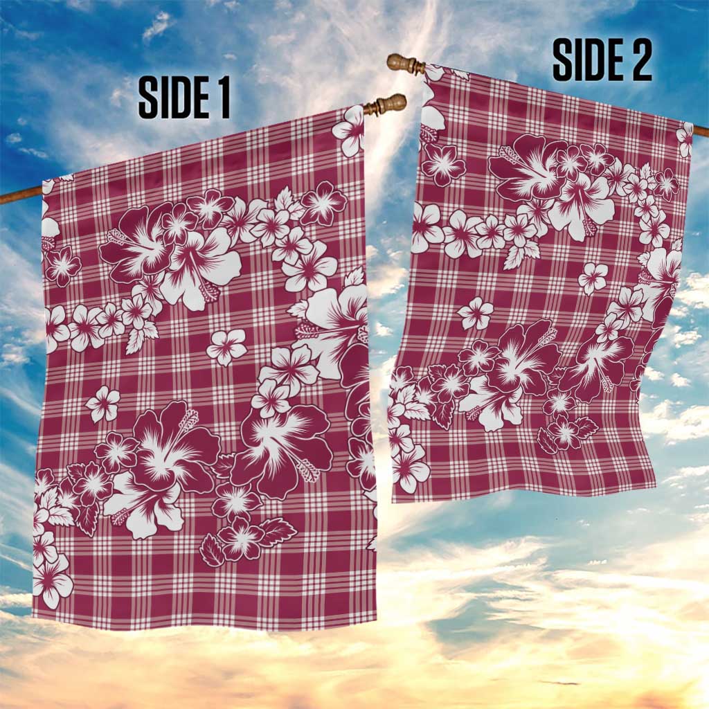 Hibiscus Pakala Royal Magenta Garden Flag Tropical Floral Stylized - Polynesian Pride