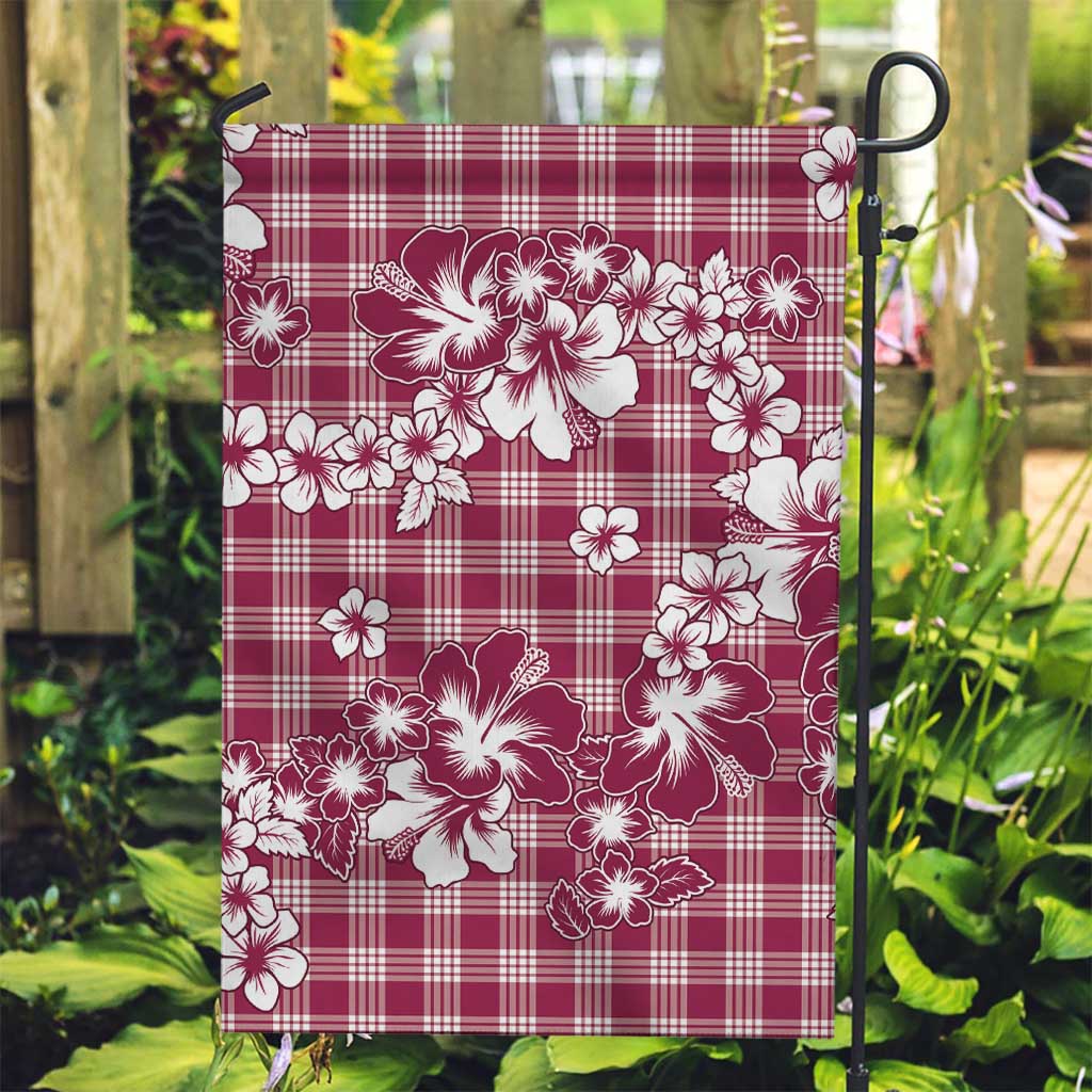 Hibiscus Pakala Royal Magenta Garden Flag Tropical Floral Stylized - Polynesian Pride
