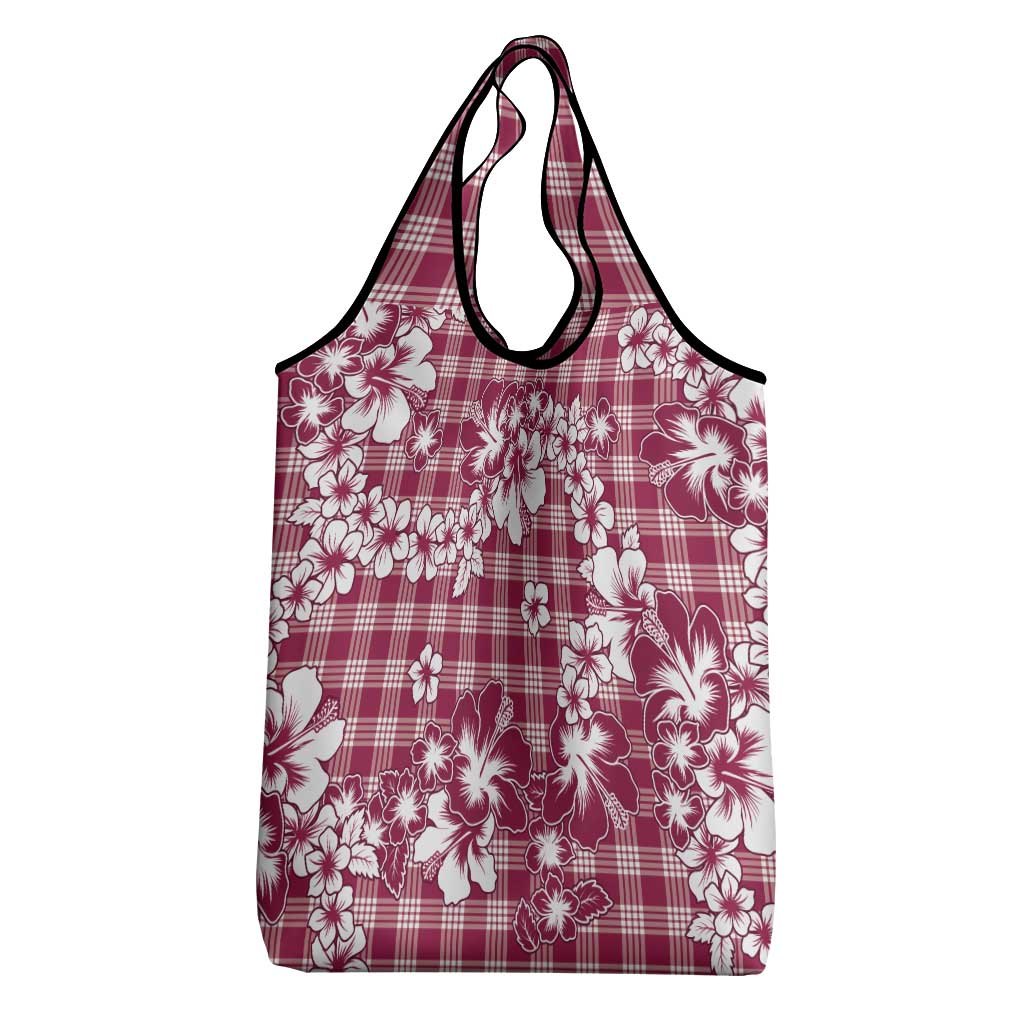 Hibiscus Pakala Royal Magenta Grocery Bag Tropical Floral Stylized - Polynesian Pride