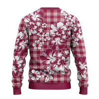 Hibiscus Pakala Royal Magenta Ugly Christmas Sweater Tropical Floral Stylized - Polynesian Pride