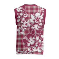 Hibiscus Pakala Royal Magenta Christmas Knitted V-Neck Vest Tropical Floral Stylized - Polynesian Pride
