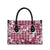 Hibiscus Pakala Royal Magenta Leather Bag Tropical Floral Stylized - Polynesian Pride