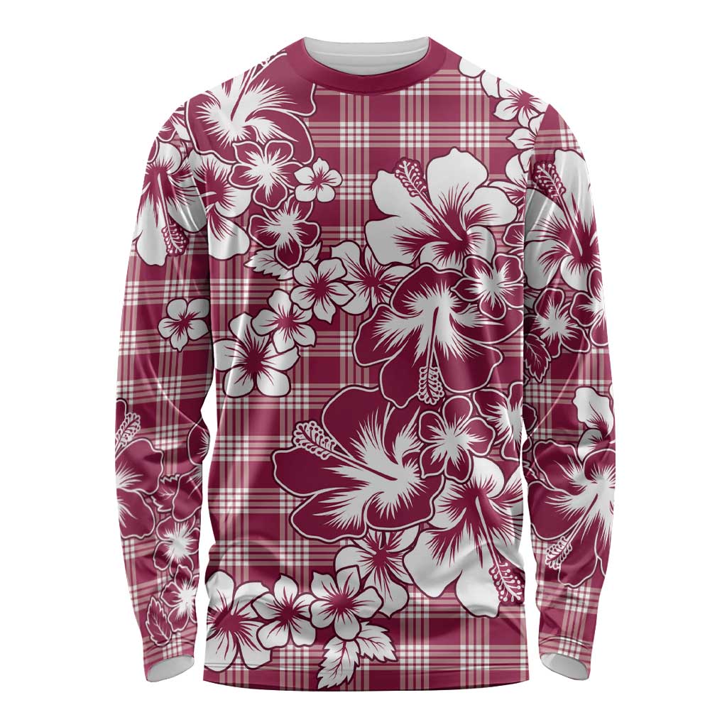 Hibiscus Pakala Royal Magenta Long Sleeve Shirt Tropical Floral Stylized LT01 Unisex Magenta - Polynesian Pride