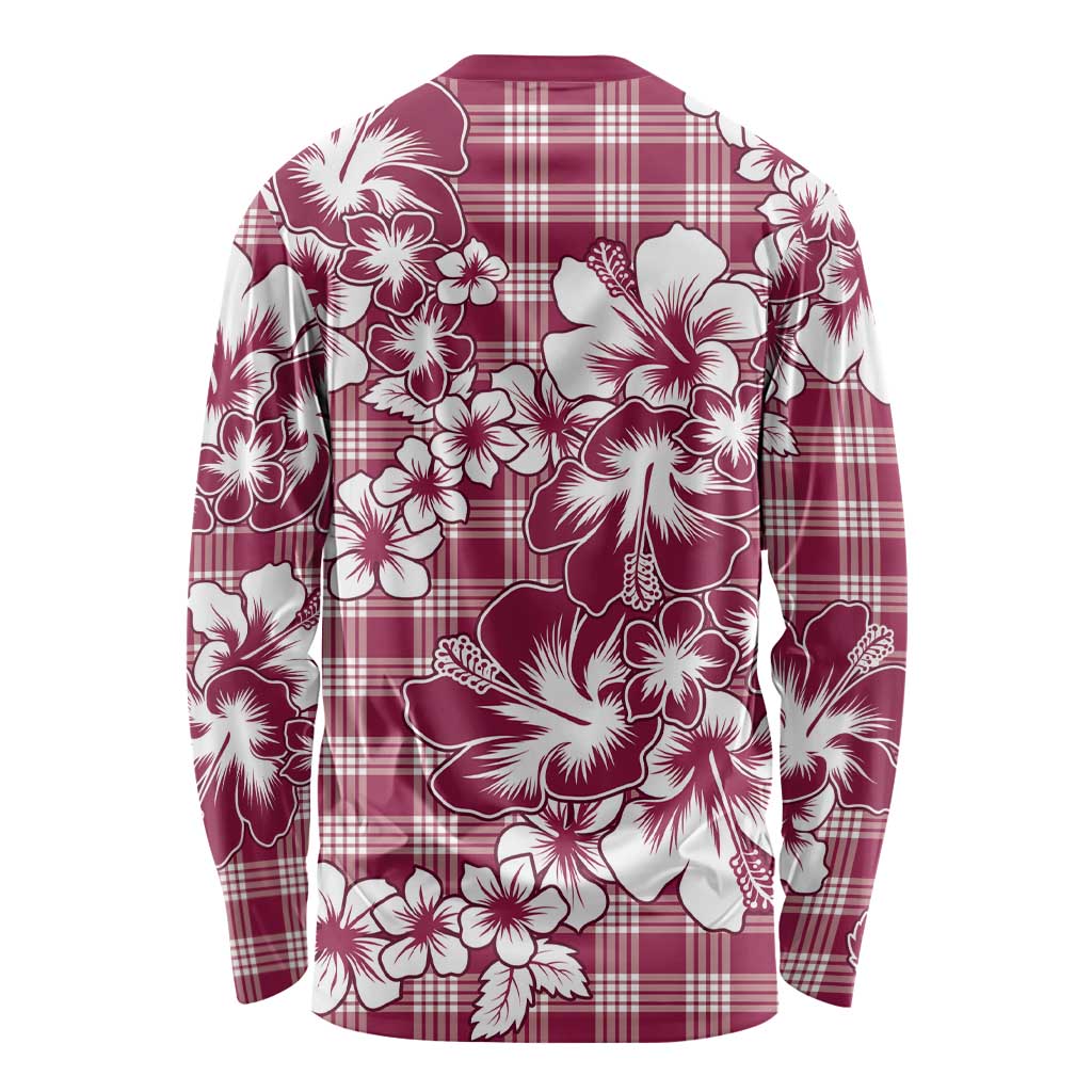 Hibiscus Pakala Royal Magenta Long Sleeve Shirt Tropical Floral Stylized LT01 - Polynesian Pride