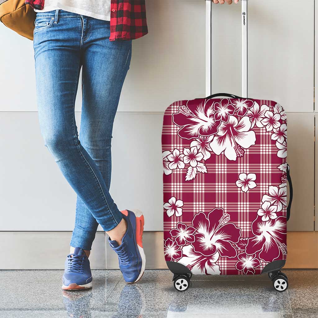 Hibiscus Pakala Royal Magenta Luggage Cover Tropical Floral Stylized - Polynesian Pride