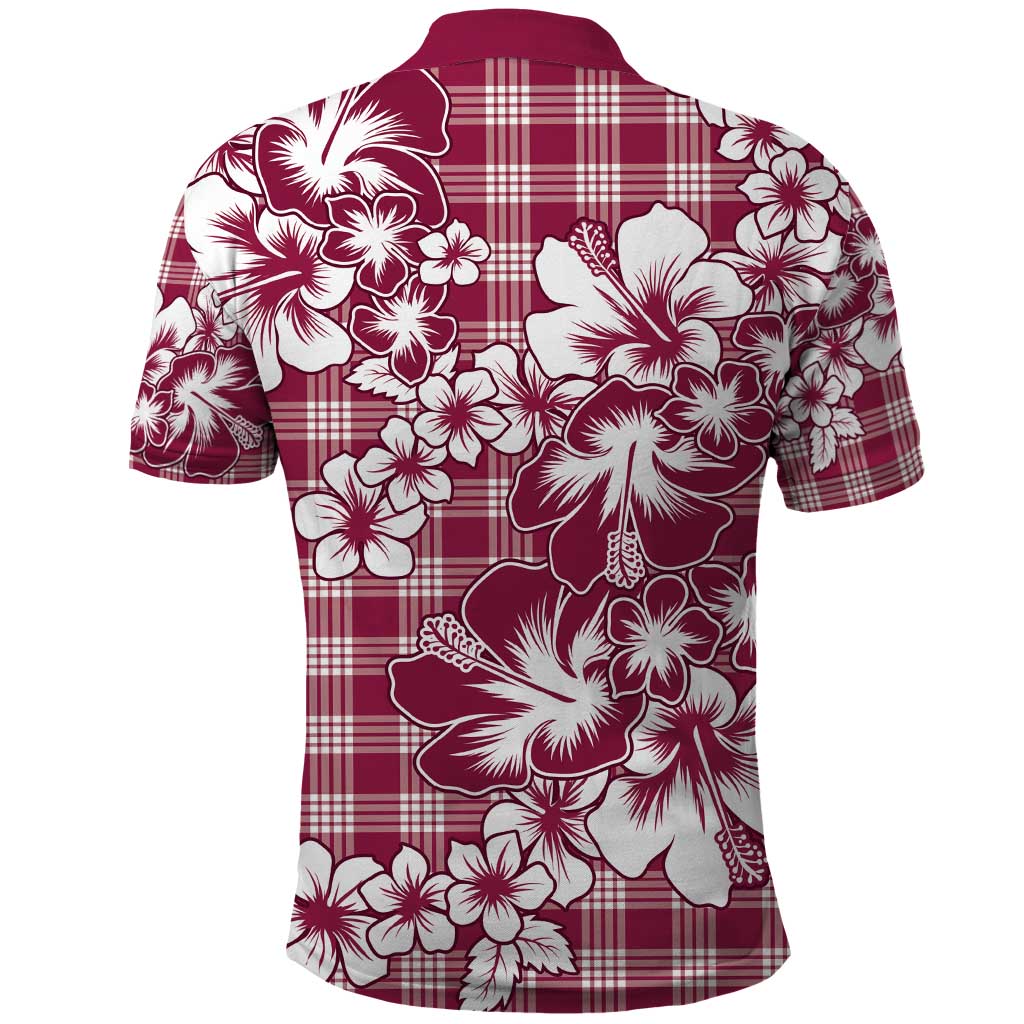 Hibiscus Pakala Royal Magenta Polo Shirt Tropical Floral Stylized - Polynesian Pride
