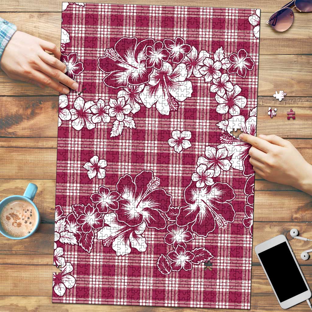 Hibiscus Pakala Royal Magenta Puzzle Tropical Floral Stylized LT01 Magenta - Polynesian Pride