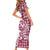 Hibiscus Pakala Royal Magenta Short Sleeve Bodycon Dress Tropical Floral Stylized - Polynesian Pride