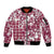 Hibiscus Pakala Royal Magenta Sleeve Zip Bomber Jacket Tropical Floral Stylized - Polynesian Pride