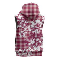 Hibiscus Pakala Royal Magenta Sleeveless Zip Hoodie Tropical Floral Stylized - Polynesian Pride